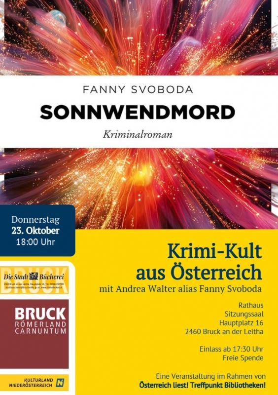Plakat: Sonnwendmord - Krimi-Kult aus Österreich mit Andrea Walter alias Fanny Svoboda