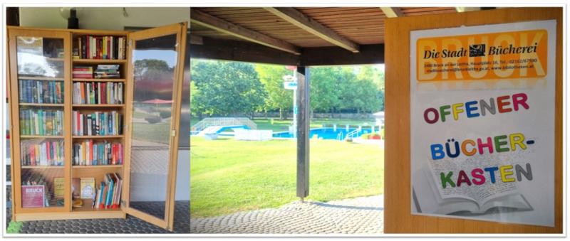 Bücherkasten im Parkbad Bruck an der Leitha