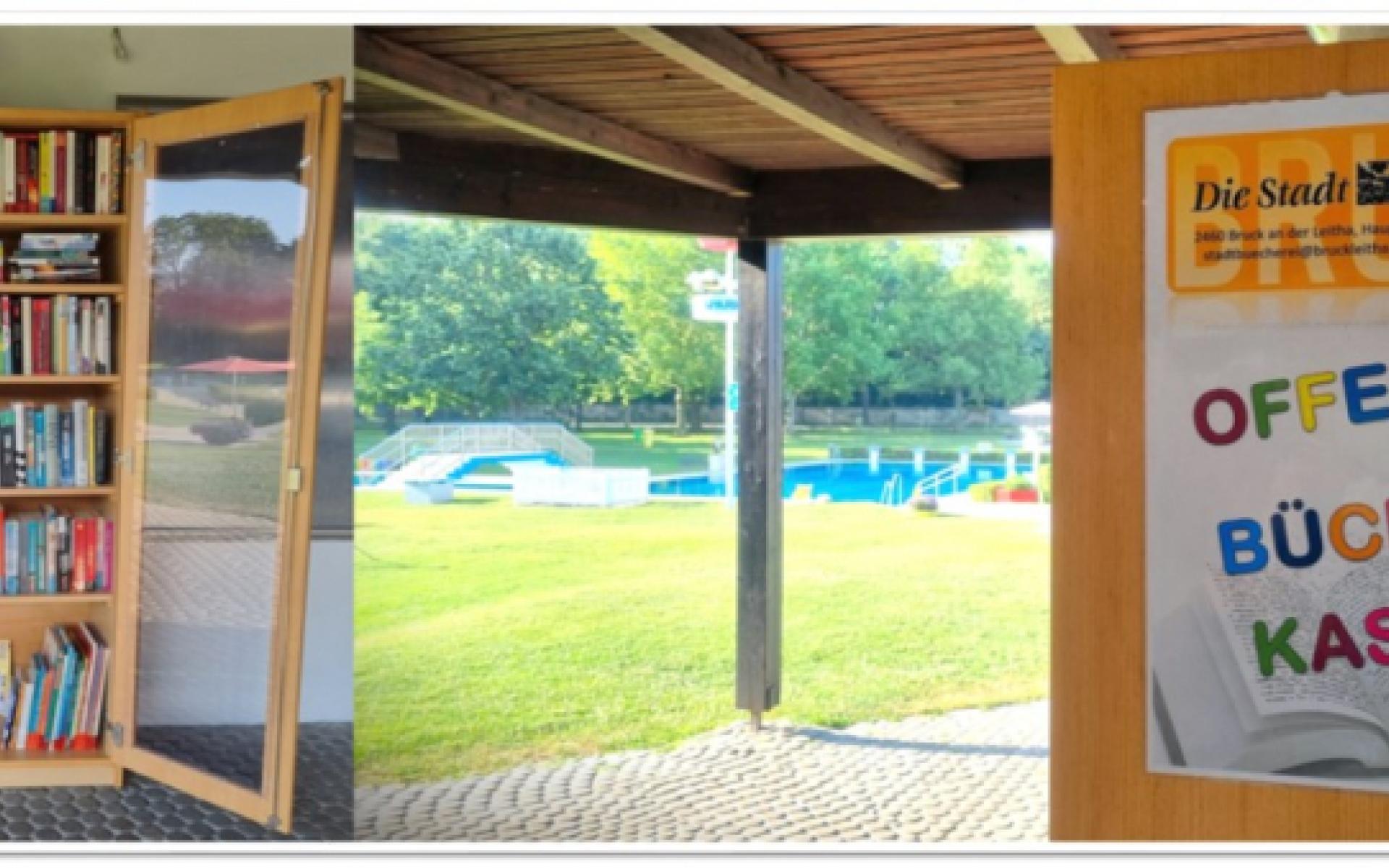 Bücherkasten im Parkbad Bruck an der Leitha